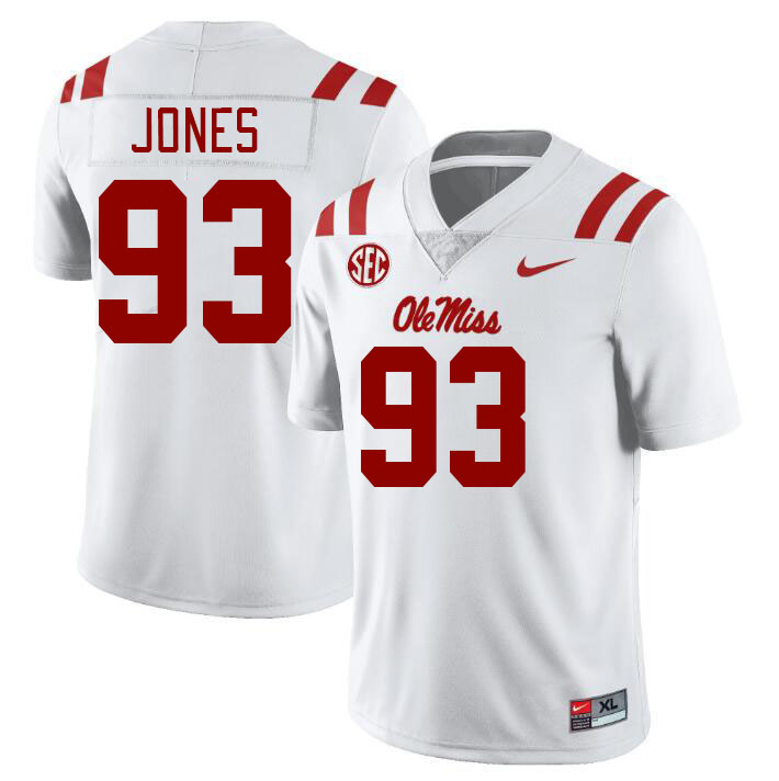 Ole Miss Rebels #93 D.J. Jones College Football Jerseys Stitched Sale-White